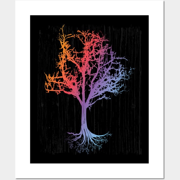 Colorfull, enchanted Tree Design Wall Art by LR_Collections